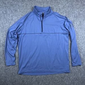 Sun Mountain Men's Quarter Zip Thermal Pullover Blue Long Sleeve Golf Size XL